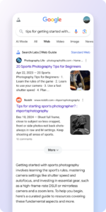 Novo experimento de pesquisa de IA do Google