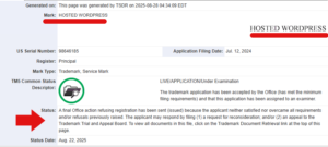 Pedidos de marca registrada do WordPress rejeitados pela USPTO